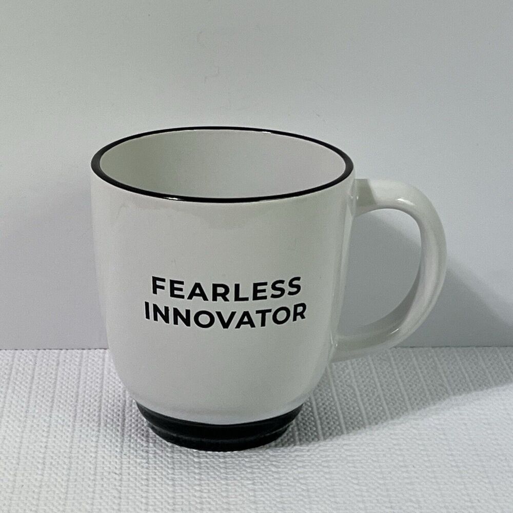 FEARLESS INNOVATOR Ceramic Coffee Mug 14 oz White Positive Affirmation Gift NWT